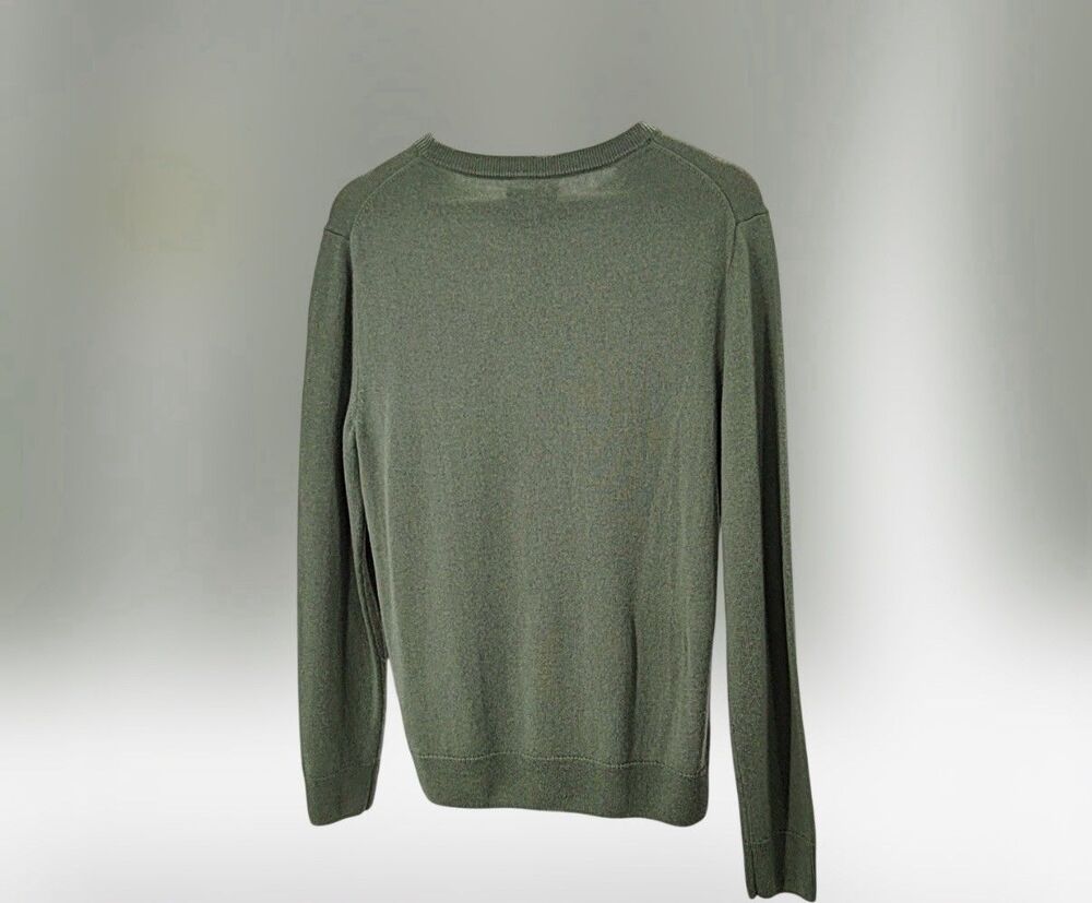 Quince Women Mongolian Cashmere Crewneck Sweater Sea Spray Green M - Picture 2 of 3